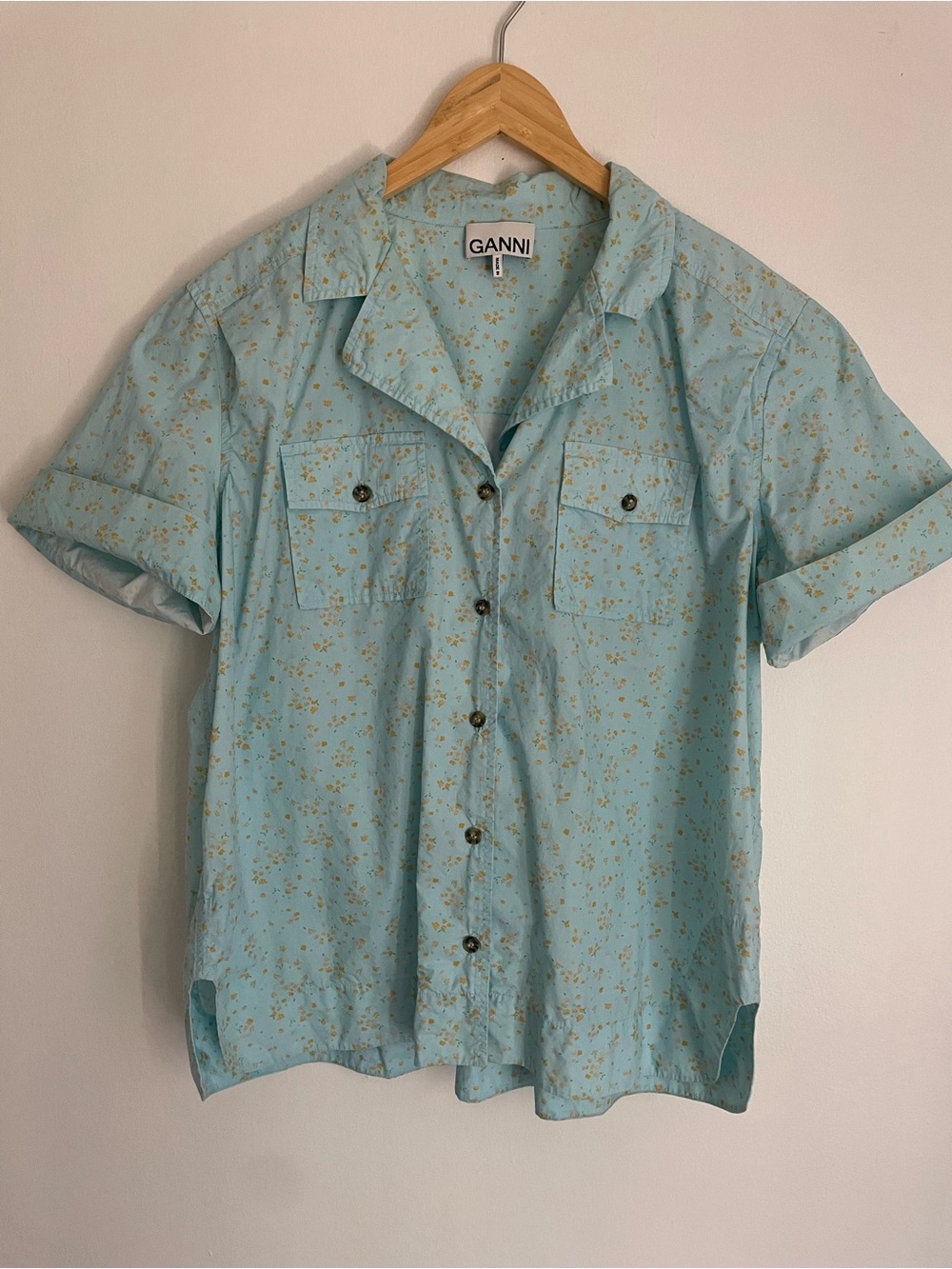 Ganni short sleeve oversized shirt XXL